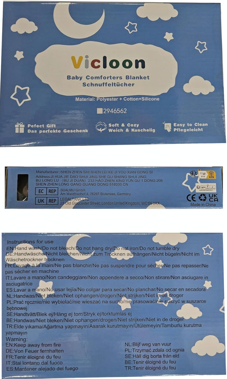 Vicloon Elephant Snuggle Blanket – Soft Lovey for Babies