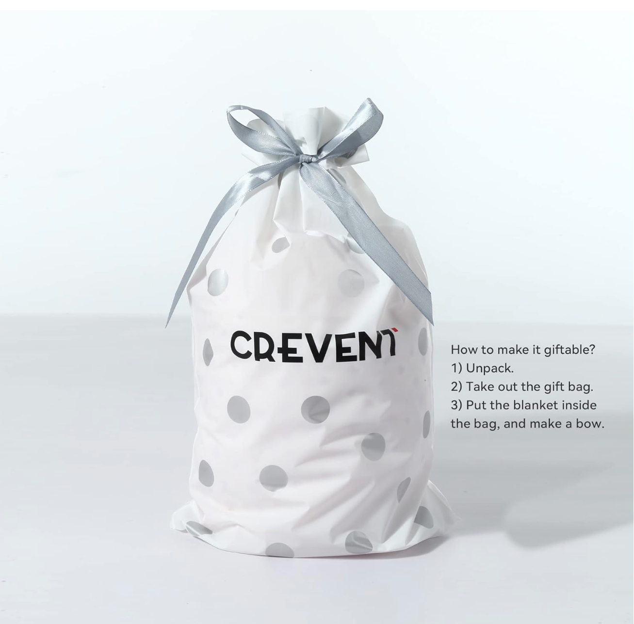 CREVENT Plush Baby Security Blanket – Grey Bunny Lovey