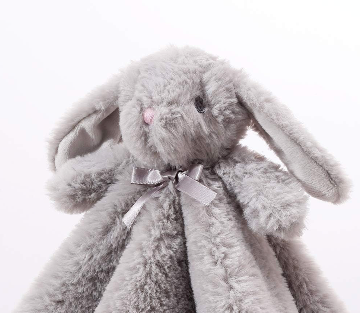 CREVENT Plush Baby Security Blanket – Grey Bunny Lovey