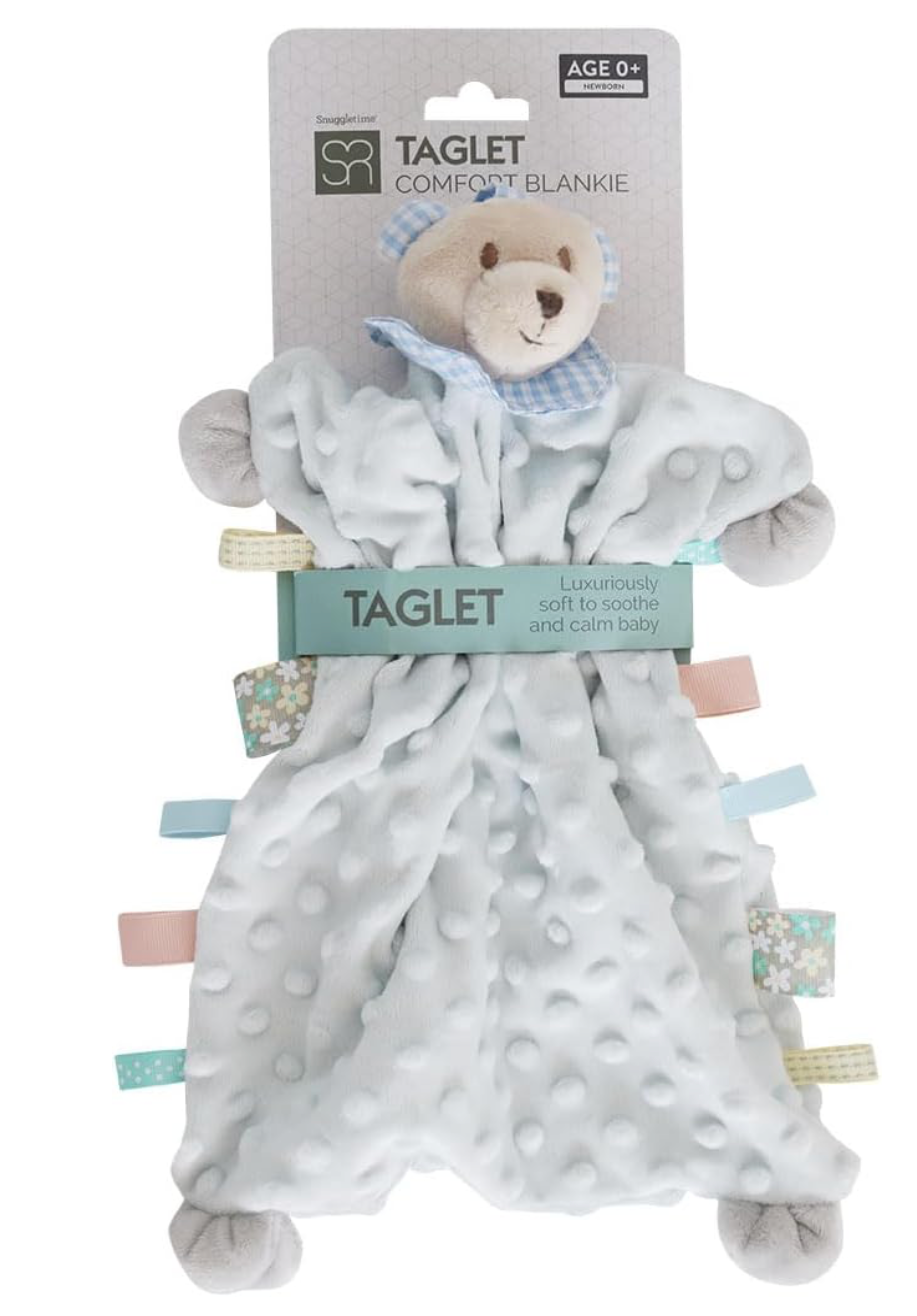 CREVENT Grey Bunny Plush Lovey – Soft, Cuddly Baby Security Blanket