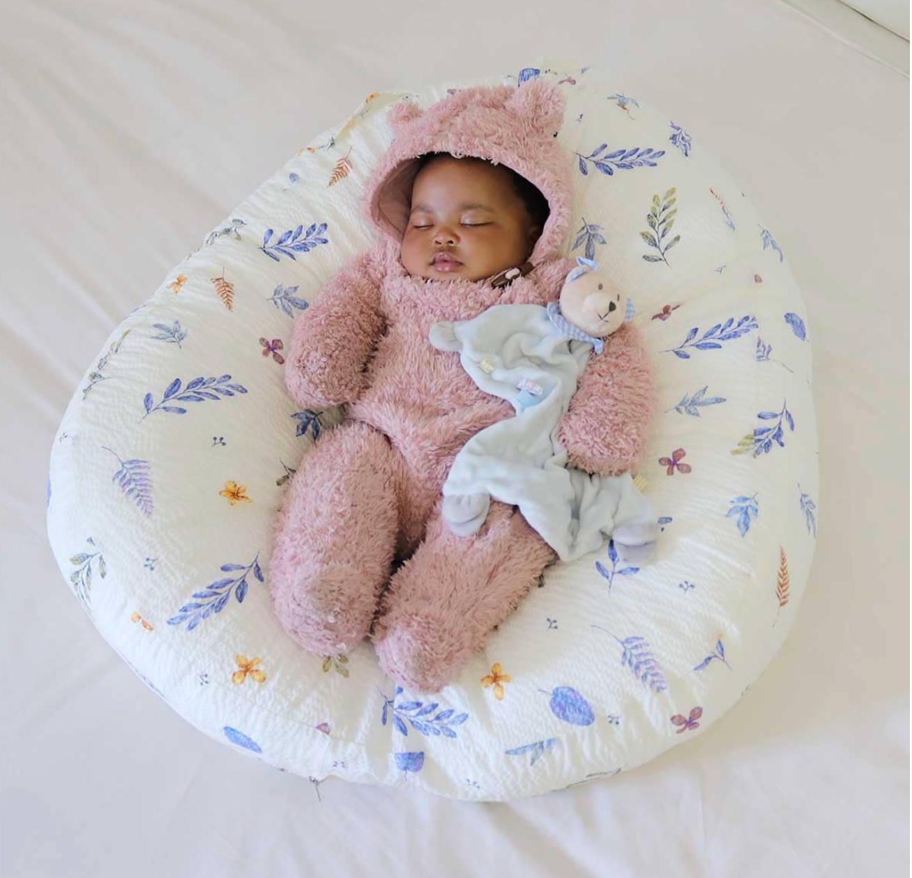 CREVENT Grey Bunny Plush Lovey – Soft, Cuddly Baby Security Blanket