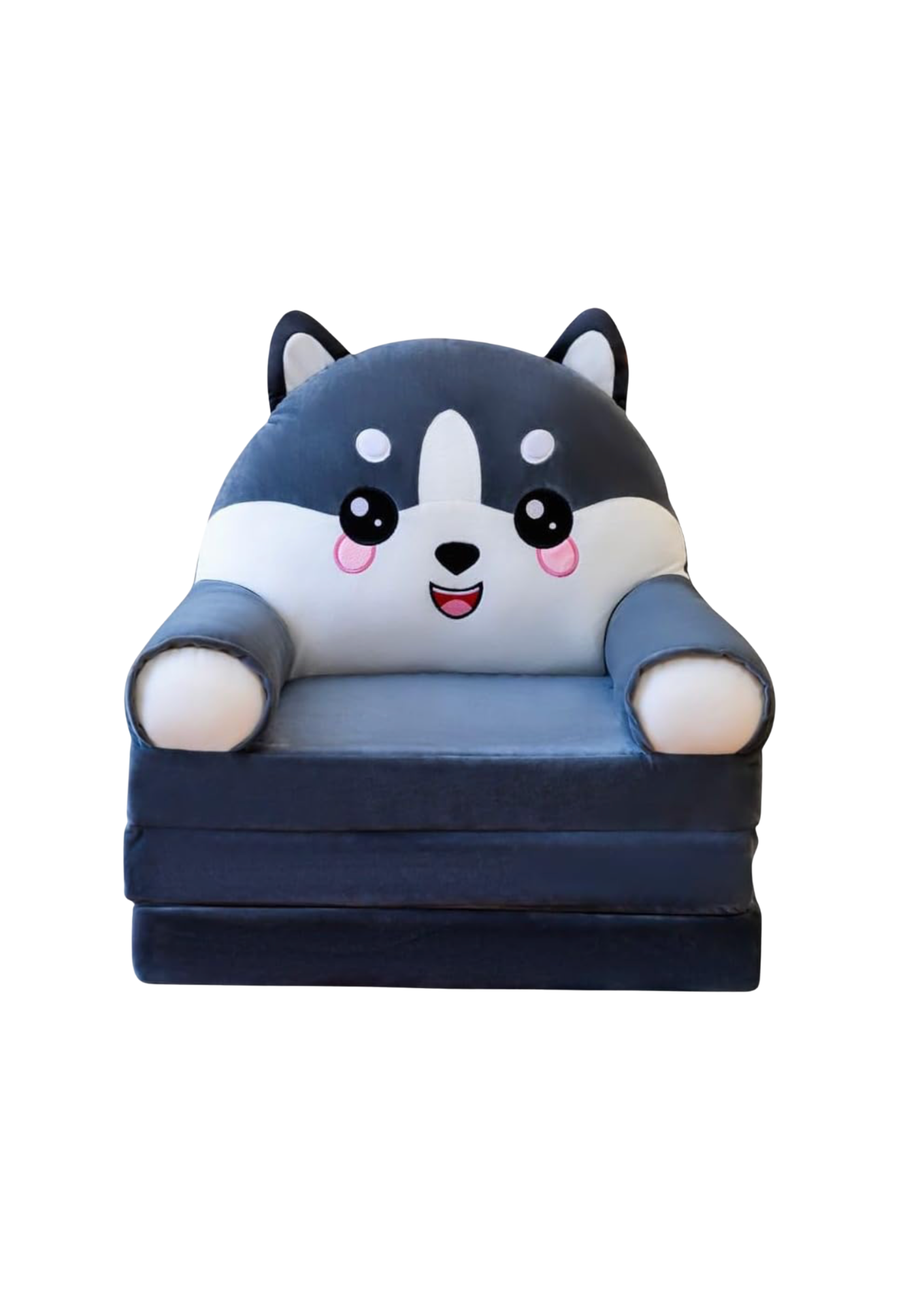 Comfy Kids Convertible Couch – Fold-Out Toddler Lounger with Cartoon Design